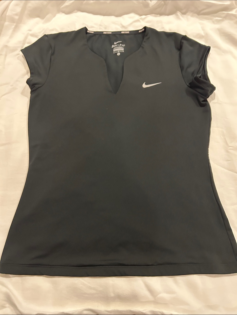 Nike Women’s Black Short Sleeve Dri-FIT V-Notch Performance Tee